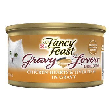 Purina Fancy Feast Gravy Lovers Chicken Hearts and Liver Feast Grilled Gourmet Cat Food in Wet Cat Food Gravy