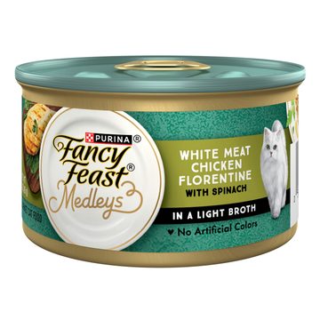 Purina Fancy Feast Medleys White Meat Chicken Florentine with Spinach in a Light Broth Gourmet Wet Cat Food