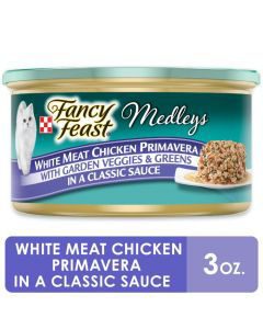 Purina Fancy Feast Gravy Wet Cat Food, Medleys White Meat Chicken Primavera, 3 oz Can