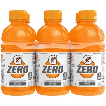 Gatorade Zero Zero Sugar Thirst Quencher Orange 12 Fl Oz, 6 Count
