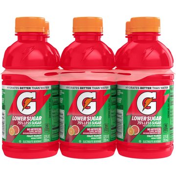 Gatorade Fruit Punch Lower Sugar Sports Drink, 12 fl oz Bottles, 6 ct