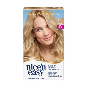 Clairol Nice'n Easy Permanent Hair Color Kit, 9 Light Blonde