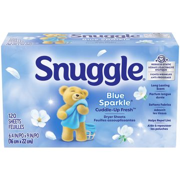 Snuggle Fabric Softener Dryer Sheets, Blue Sparkle, 120 Count