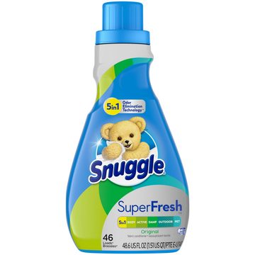 Snuggle Plus Super Fresh Liquid Fabric Softener with Odor Eliminating Technology, Original, 48.6 Fluid Ounces, 46 Loads