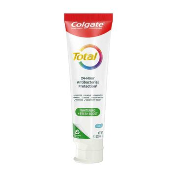 Colgate Total Whitening + Fresh Boost Toothpaste Gel, Mint, 5.1 oz