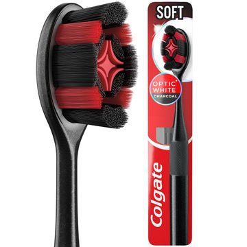 Colgate Optic White Charcoal Soft Toothbrush for Adults, 1 Pack