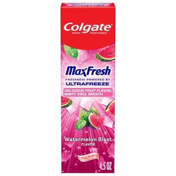 Colgate Max Fresh Anticavity Fluoride Toothpaste, Watermelon Blast with Mint, 4.5 oz.