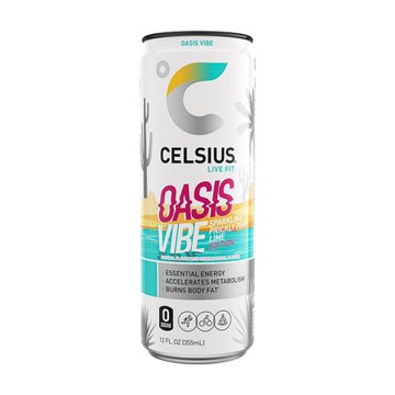 Celsius Live Fit Energy Drink Oasis Vibe Sparkling Prickly Pear Lime 12 Fl Oz