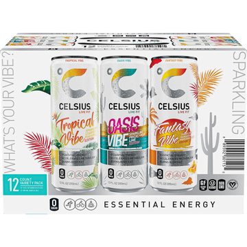 Celsius Live Fit Energy Drink Variety 12 Fl Oz, 12 Count