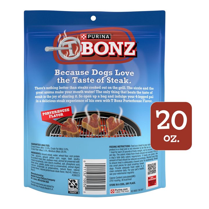 Purina T-Bonz Porterhouse Flavor Steak Shaped Treats for Dogs — view 3