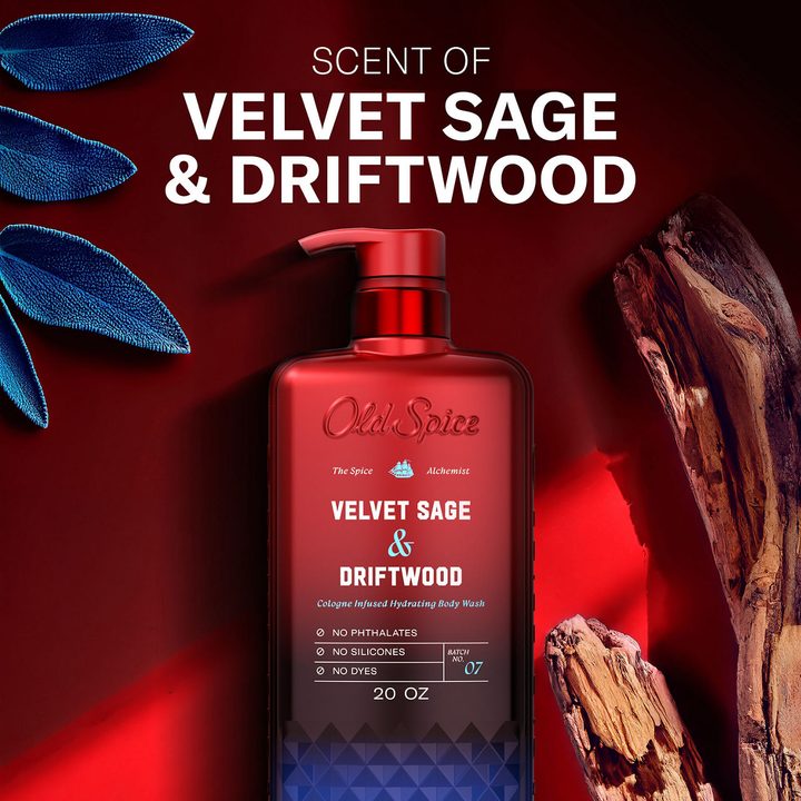 Old Spice Body Wash for Men, The Spice Alchemist Collection, Cologne Infused, Signature Scent, Velvet Sage and Driftwood Scent, No Trade Offs, Crafted for Compliments, 20oz — view 3