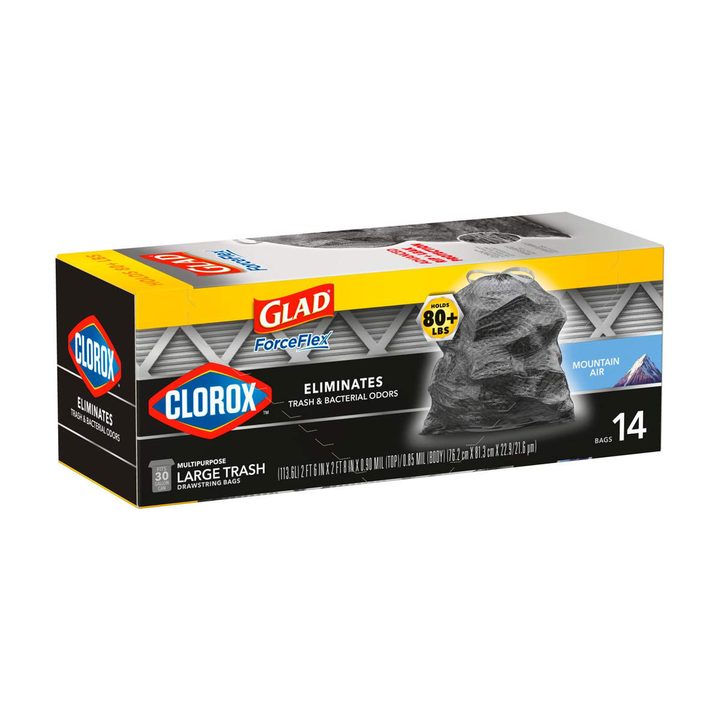 Glad ForceFlex Large Drawstring Trash Bags - Mountain Air, 30 gal - 14 ct — view 2