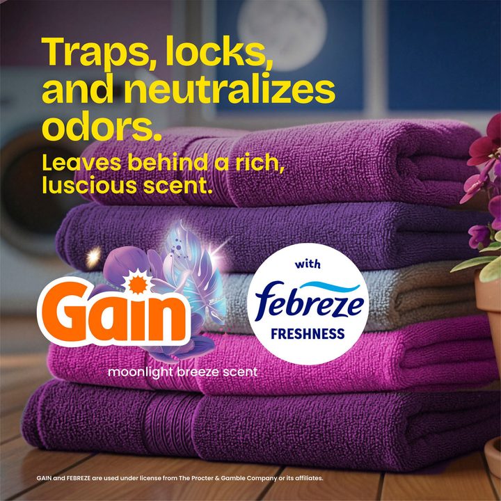 Glad ForceFlex Tall Kitchen Drawstring Trash Bags, 13 Gal, Gain Moonlight Breeze, Febreze, 22 Ct — view 2