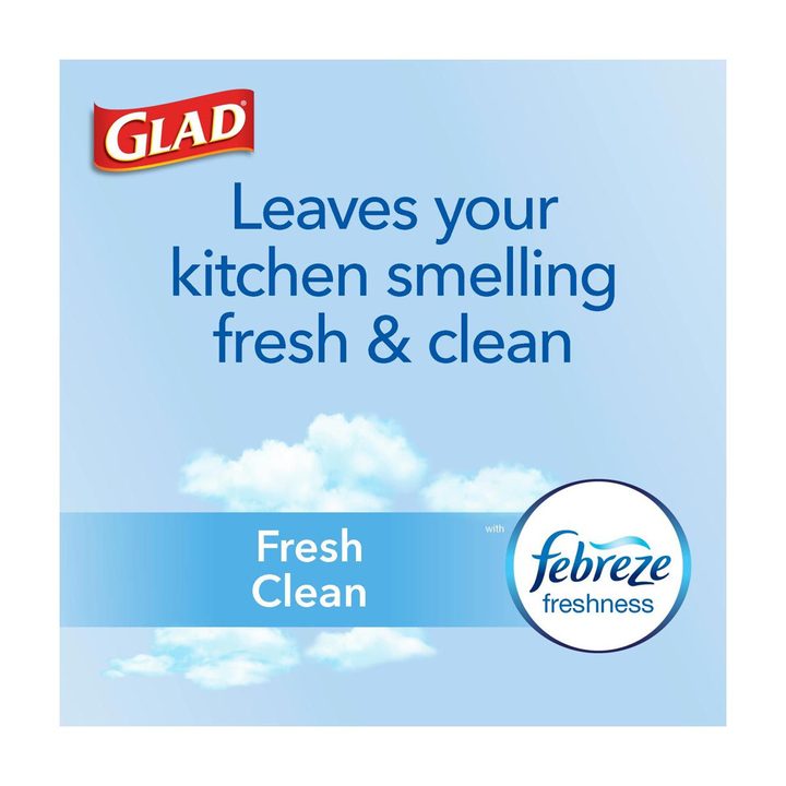 Glad ForceFlex 13 Gallon Tall Kitchen Drawstring Trash Bags - Fresh Clean Scent with Febreze, 41 ct — view 4