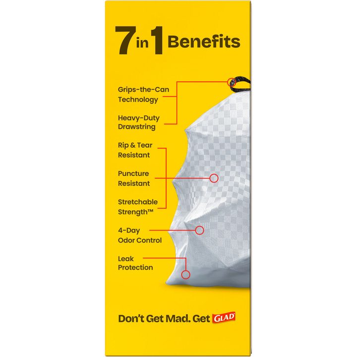 Glad ForceFlex Tall Kitchen Drawstring Trash Bags, 13 Gal, Pine-Sol Original with Febreze, 22 Ct — view 3