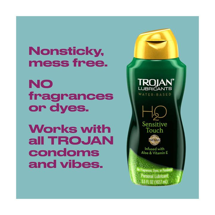 Trojan Lubricant H2O Sensitive Touch Water-Based Lubricant, Personal Lubricant, 5.5 fl oz — view 4