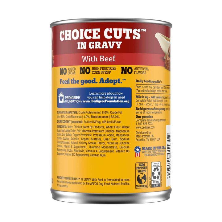 Pedigree Choice Cuts In Gravy With Beef Wet Dog Food, 22 oz — view 4