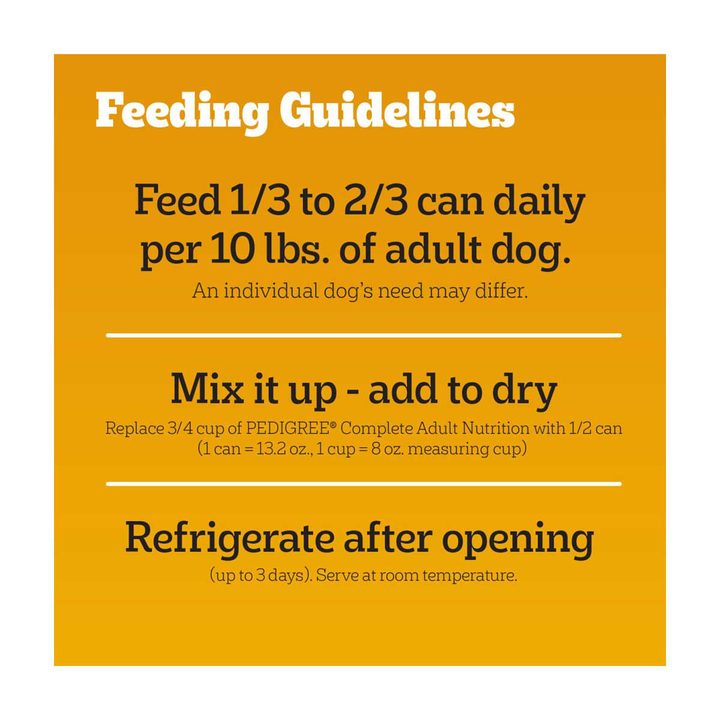 Pedigree Chopped Ground Dinner Adult Soft Wet Dog Food Chicken & Rice Dinner, 13.2 oz. Cans — view 3