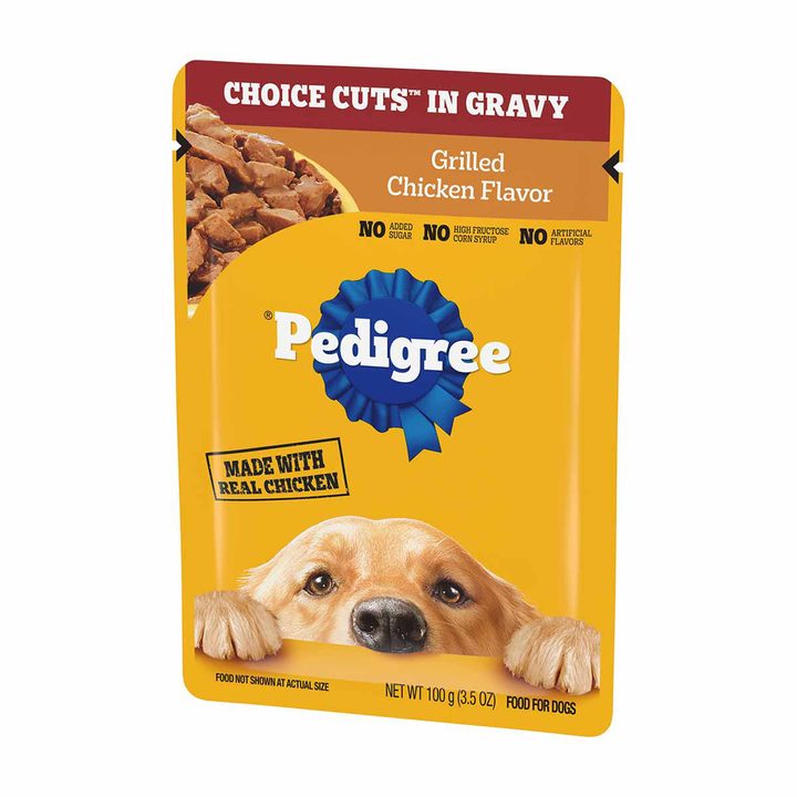 Pedigree Choice Cuts in Gravy Grilled Chicken Flavor Wet Dog Food Pouch, 3.5 oz — view 3