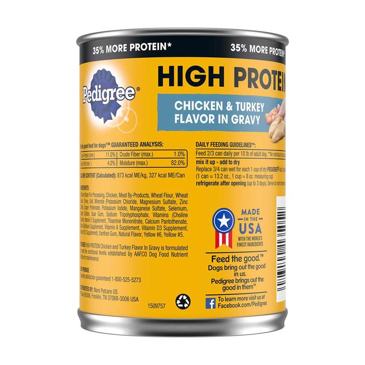 Pedigree High Protein Wet Dog Food - Chicken & Turkey, 13.2 oz — view 2