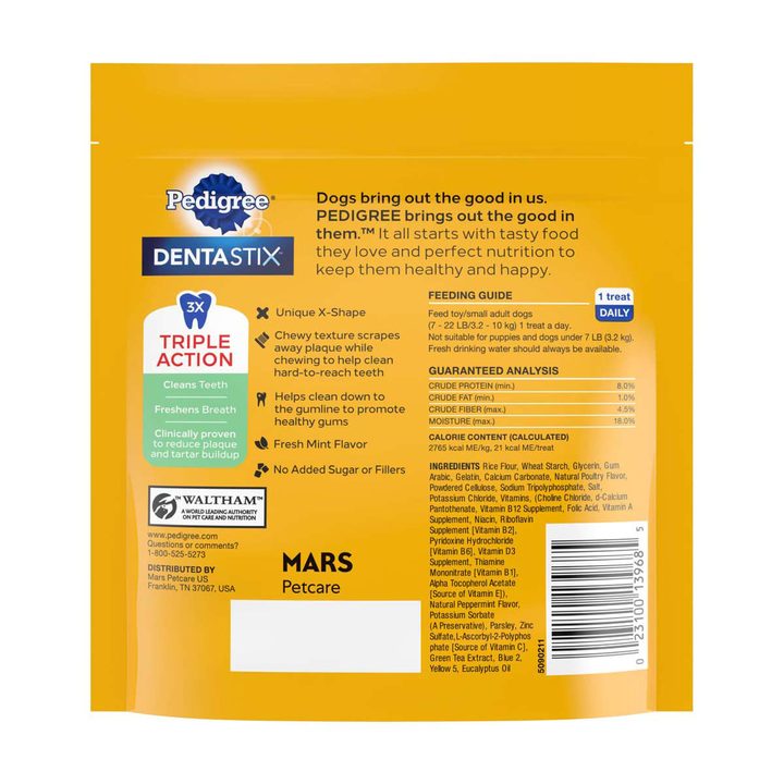 Pedigree Dentastix Dental Care Treats Toy & Small Breed Fresh Flavor, 5.08 oz. Pack — view 3