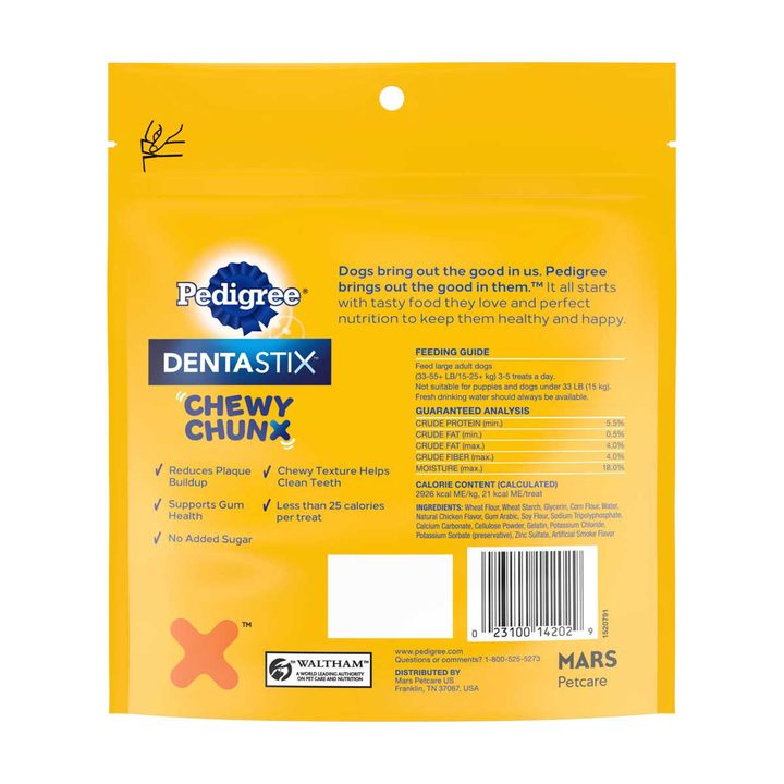 Pedigree Dentastix Chewy Chunx Large Dog Dental Treats Chicken Flavor, 4 oz. Bag — view 4