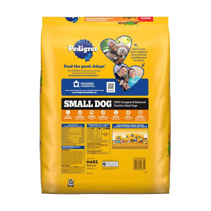 Pedigree Adult Small Dog Dry Dog Food, Roasted Chicken and Vegetable Flavor, 12 lb. Bag — view 3