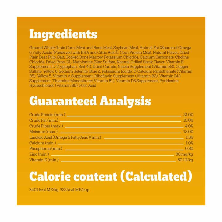 Pedigree With MarroBites Pieces Adult Dry Dog Food, Grilled Steak and Vegetable Flavor, 12 lb. Bag — view 3