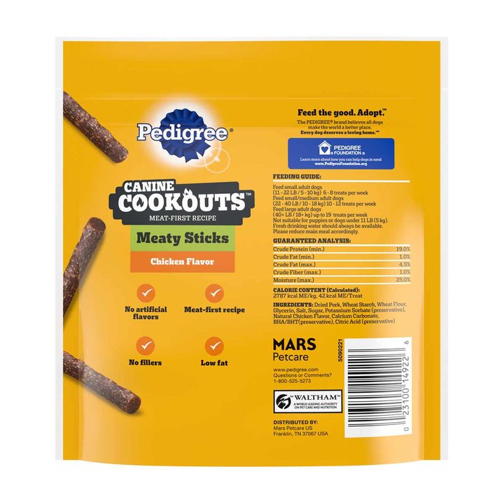 Pedigree Canine Cookouts Chicken Flavor Meaty Sticks, 5.36 oz — view 2