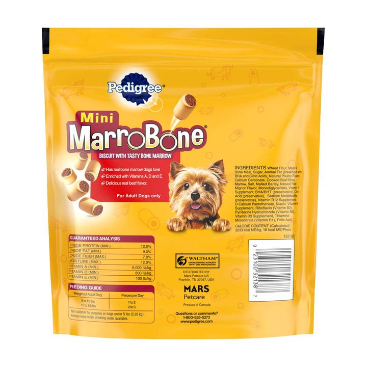 Pedigree Dry Dog Treats MarroBone Mini Real Beef Flavor, 15 oz. Bag — view 4