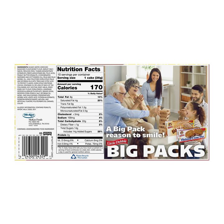 Little Debbie Nutty Buddy Cakes Big Pack, 12.68 oz — view 2