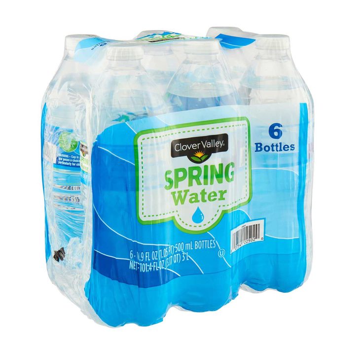 Clover Valley Spring Bottled Water, 16.9 fl oz, 6 ct — view 2