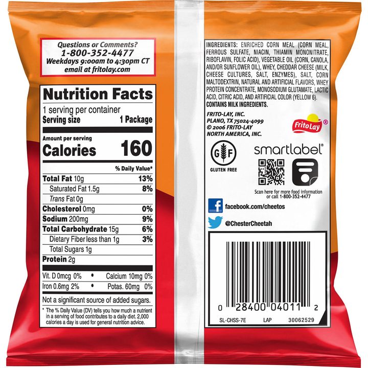 Cheetos Crunchy Cheese Flavored Snacks Regular 1 Oz — view 2