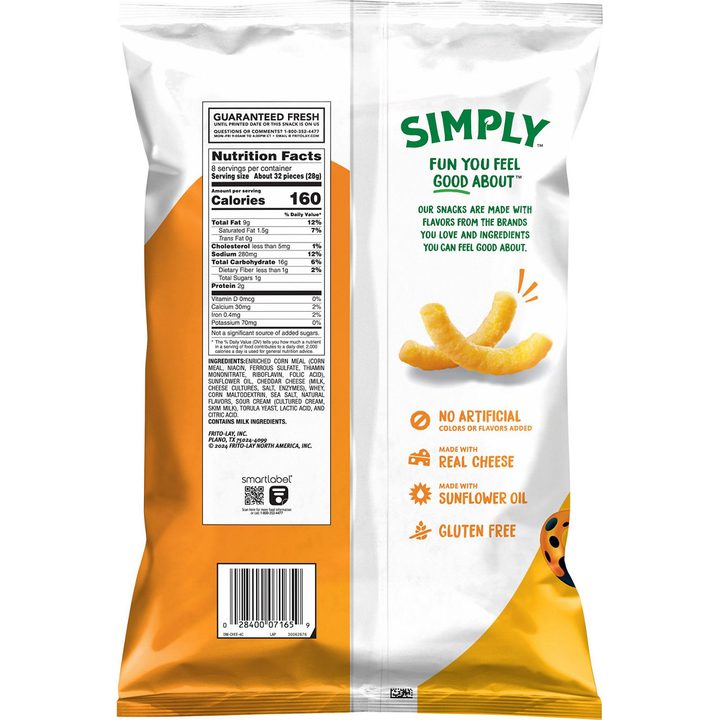 Cheetos Simply Puffs, White Cheddar Cheese Flavored Snacks, 8 oz — view 3