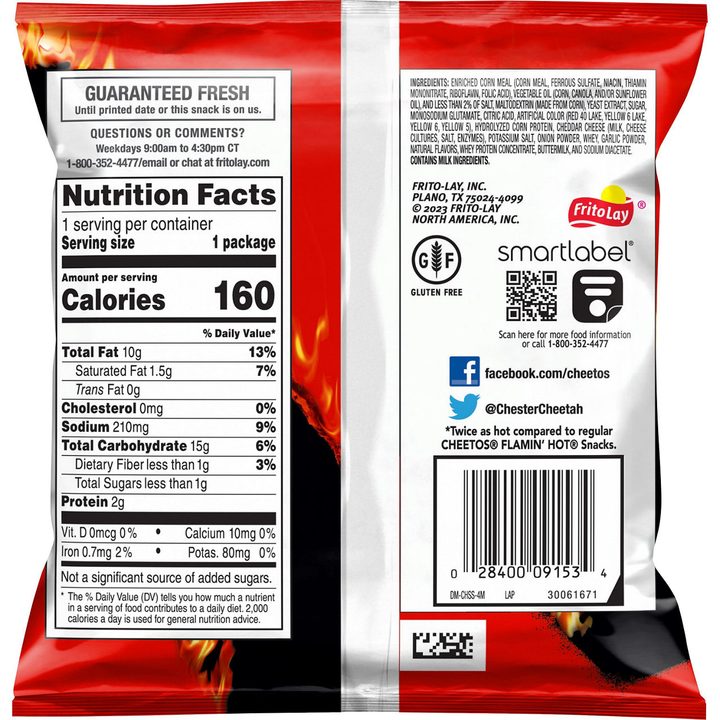 Cheetos Crunchy Cheese Flavored Snacks, XXTRA Flamin’ Hot, 1 oz — view 3
