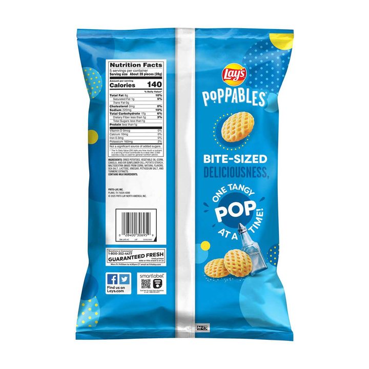 Lay's Poppables Potato Snacks, Sea Salt & Vinegar Flavored, 5 oz — view 2