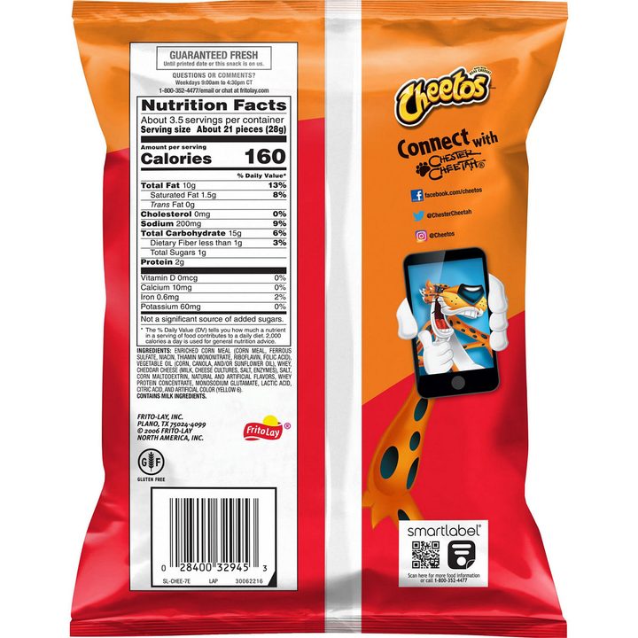Cheetos Crunchy Cheese Flavored Snacks, 3 1/4 oz — view 2