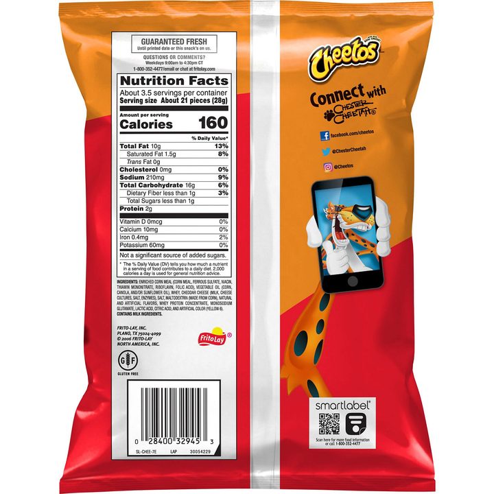 Cheetos Crunchy Cheese Flavored Snacks, 3 1/4 oz — view 3