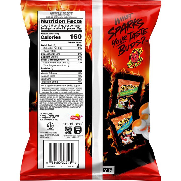 Cheetos Crunchy Cheese Flavored Snacks XXTRA Flamin' Hot Flavored 3 1/4 Oz — view 2