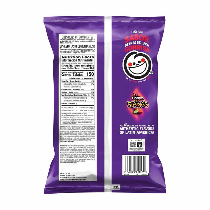Doritos Tortilla Chips Flamas Flavored, 9.25 Oz — view 3