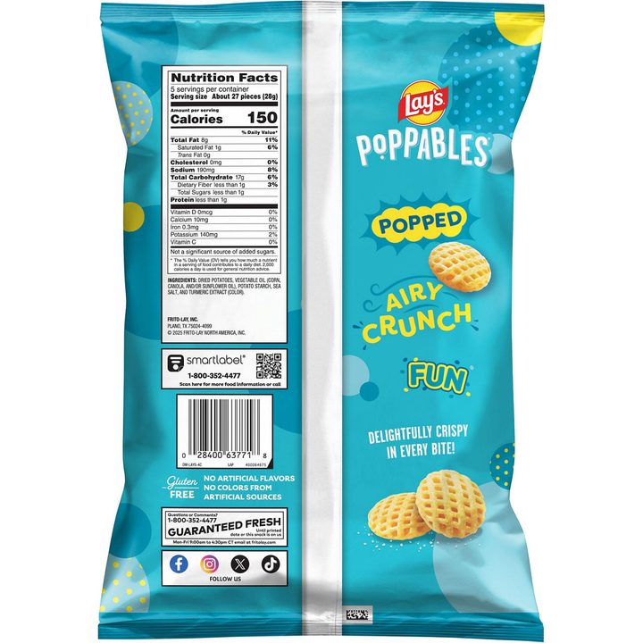 Lay's Poppables Potato Snacks Sea Salt 5 Oz — view 4