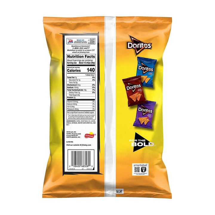 Doritos Tortilla Chips, Toasted Corn, 9.25 oz — view 4