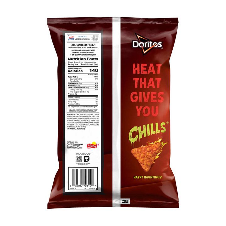 Doritos Tortilla Chips, Screamin’ Sriracha Flavored, 9.25 oz — view 2