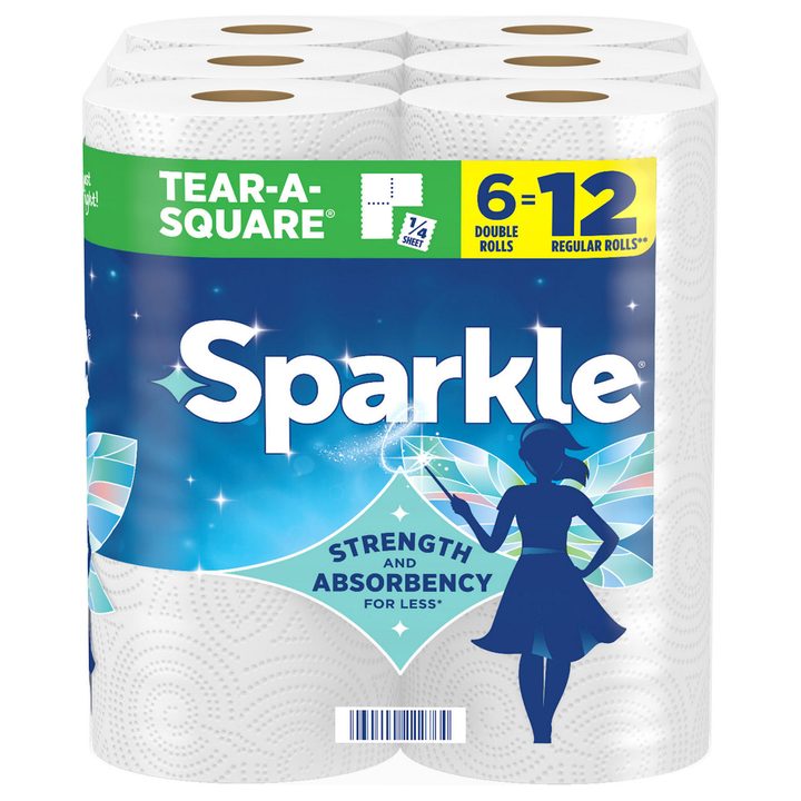 SPARKLE TEAR-A-SQUARE PAPER TOWELS, 6 DOUBLE ROLLS — view 4