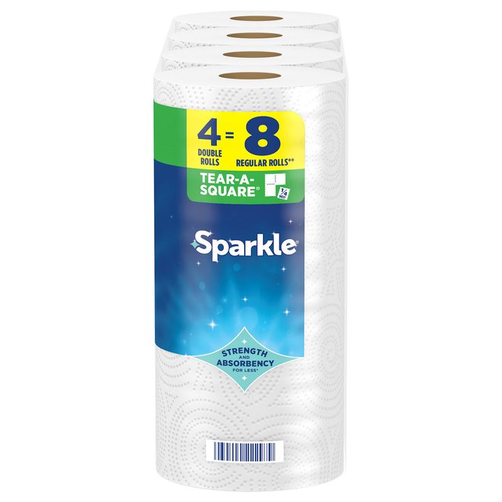 SPARKLE TEAR-A-SQUARE PAPER TOWELS, 4 DOUBLE ROLLS — view 3