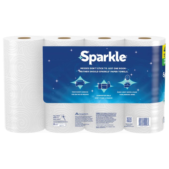 SPARKLE TEAR-A-SQUARE PAPER TOWELS, 4 DOUBLE ROLLS — view 4