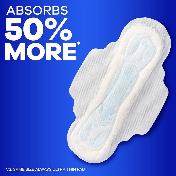 Always Maxi Feminine Pads with Wings for Women, Size 2, Long Super Absorbency, Unscented 18 Count — view 3