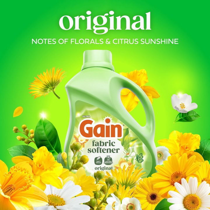 Gain Liquid Fabric Softener, Original Scent, 44 FL OZ LIQ., 60 Loads, Smooth Touch - softness you can feel — view 2