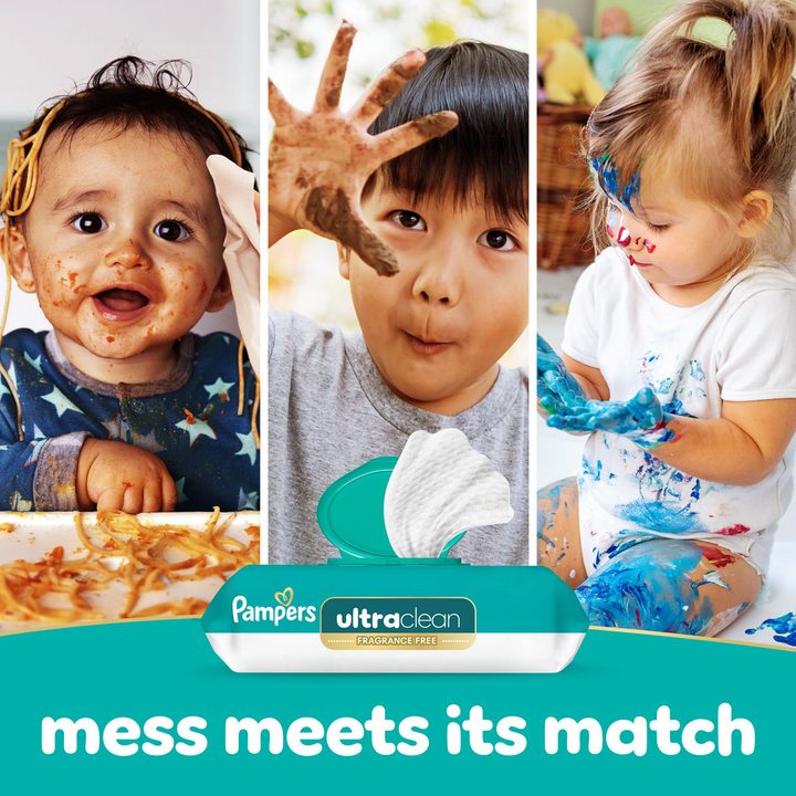 Pampers Ultraclean Baby Wipes (Previously 'Free & Gentle'), 99% Water, Hypoallergenic, Unscented, 100% Plant Based, Plastic-Free Baby Wipes, 156 Baby Wipes Total (2X Flip-Top Packs) — view 4