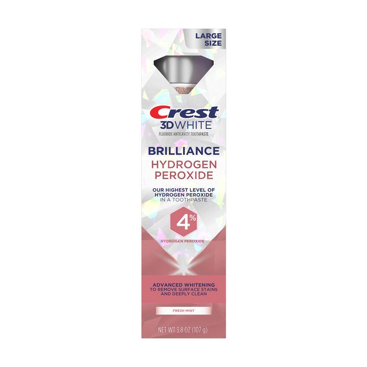 Crest 3D White Brilliance Hydrogen Peroxide Teeth Whitening Toothpaste, 3.8 oz, Anticavity Fluoride Toothpaste — view 2
